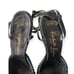 Vintage 50s Herbert Levine Babydoll Ankle Tie Heels, Velvet/Satin, Black, Green