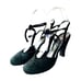 Vintage 50s Herbert Levine Babydoll Ankle Tie Heels, Velvet/Satin, Black, Green