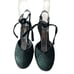 Vintage 50s Herbert Levine Babydoll Ankle Tie Heels, Velvet/Satin, Black, Green
