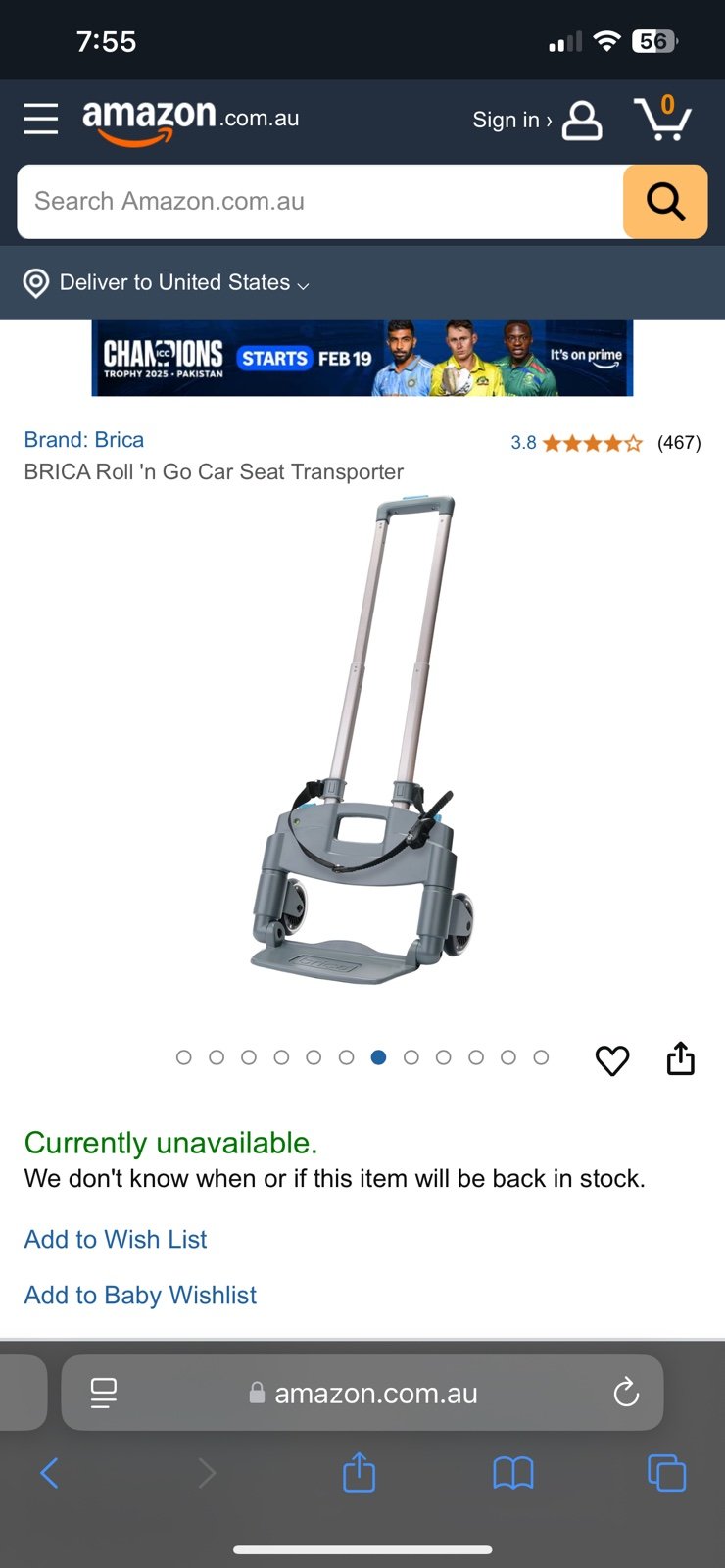 Brica car seat transporter