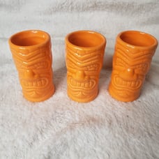 Orange Big Mouth 3” Tiki Bar Shot Glass 3 Piece