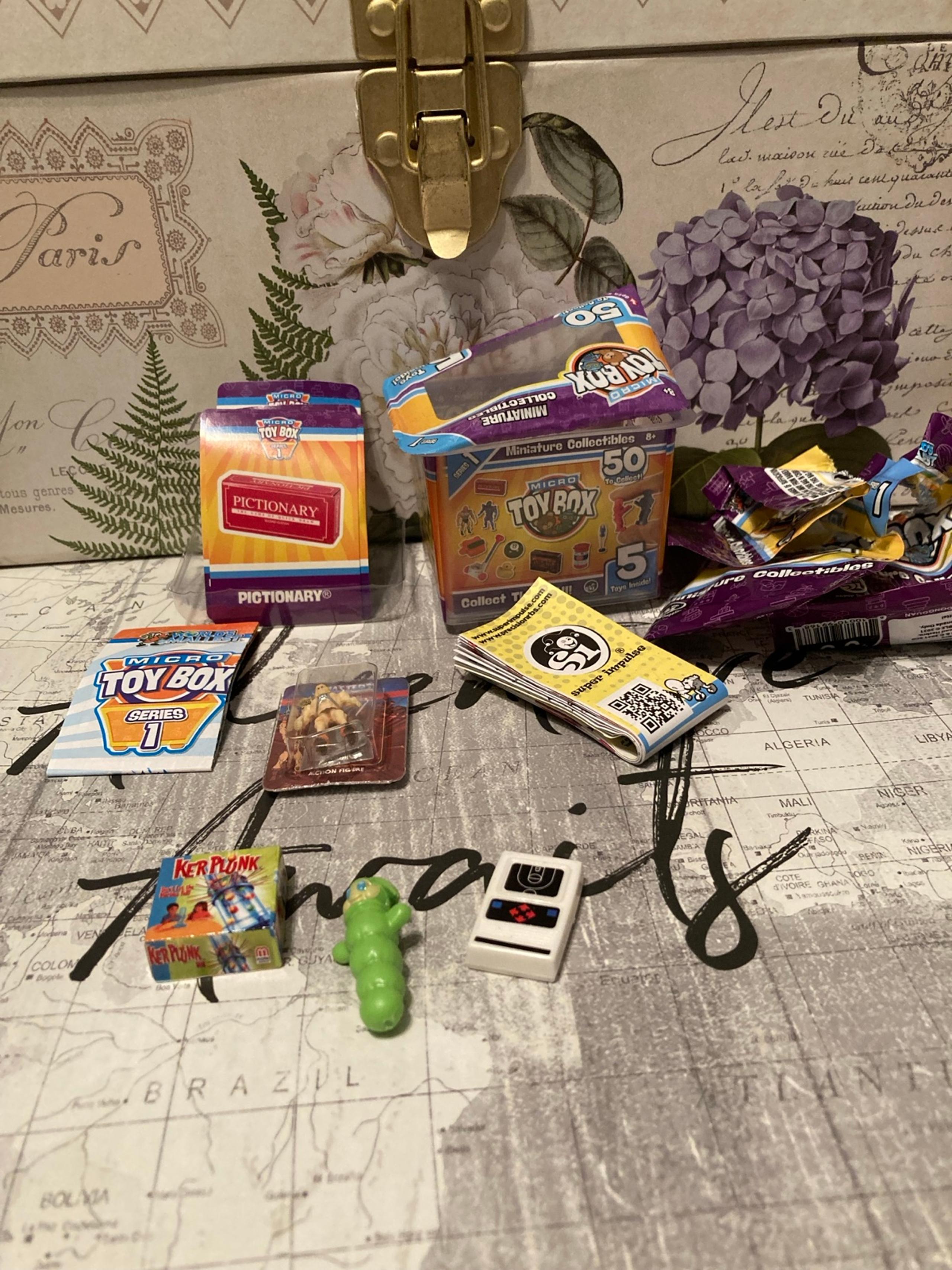 Micro Toy Box Kerplunk, Glo Worm, Sport Video Game, He-Man Action Figure