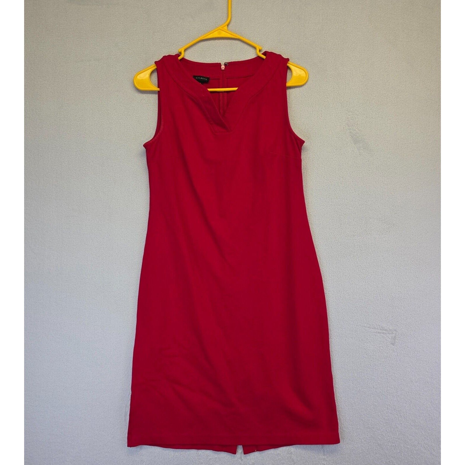 Talbots Dress Womens 4 Sheath Red Sleeveless Timeless Minimalist Capsule Preppy