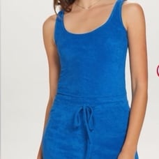 GOLDIE Lewinter Posh Navy Micro-Terry Romper / Swimsuit Coverup