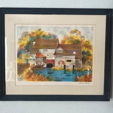 VTG EDWARD RIPLEY Postwar Contemporary War Landscape Signed Numbered Art Print