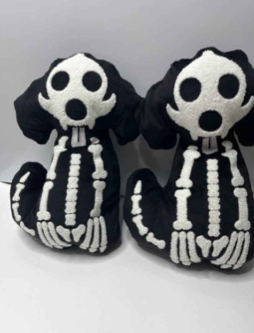 Pair of Skeleton Dog Pillows 15 NWT