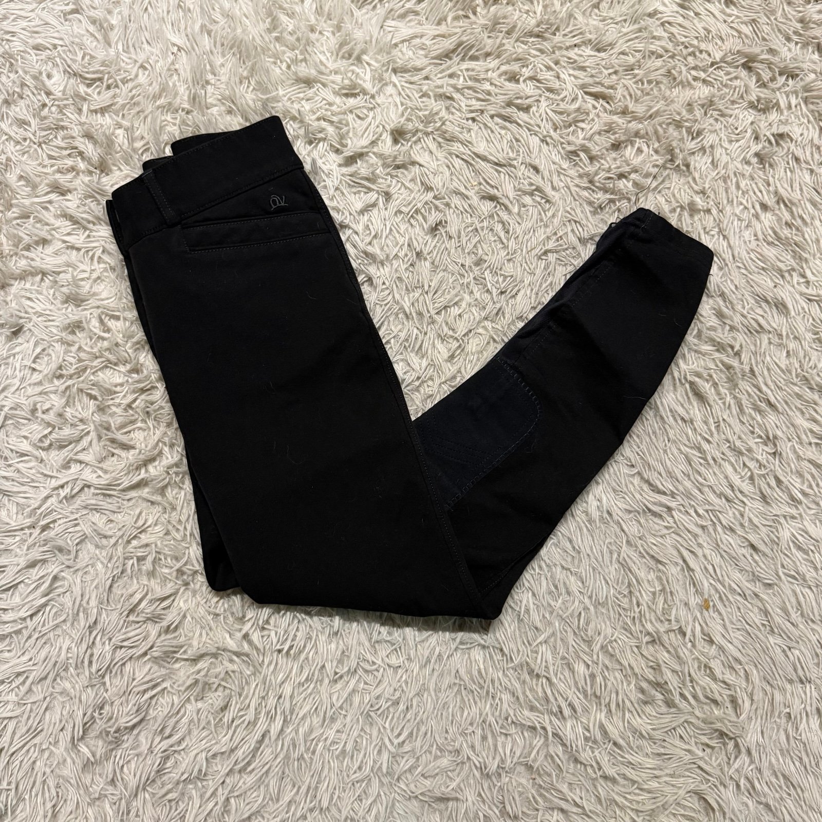 Women’s Size 28L Black Ovation Knee Patch Horseback Riding Breeches. Good Condit