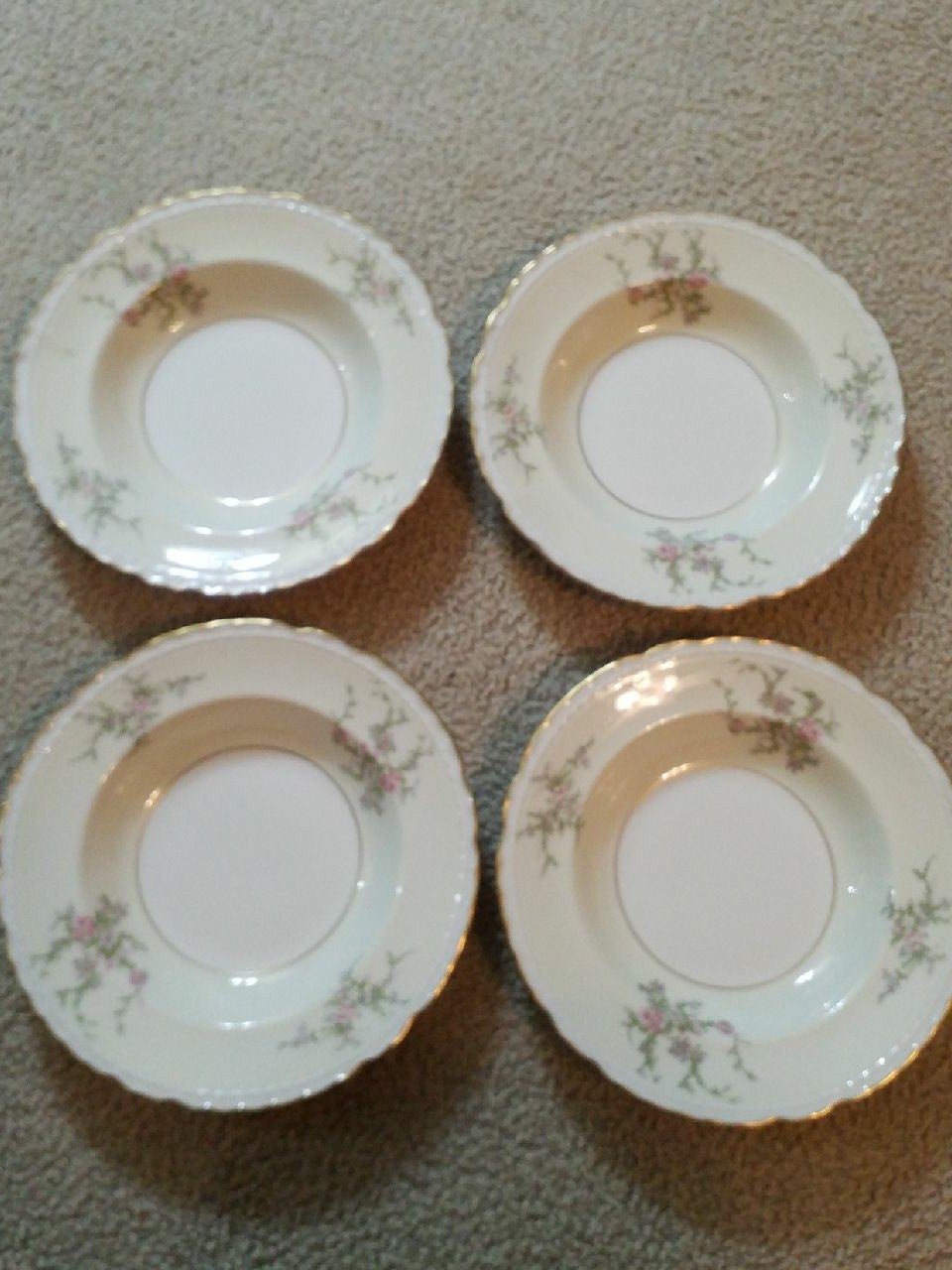 Arcadian china old rose soup bowls