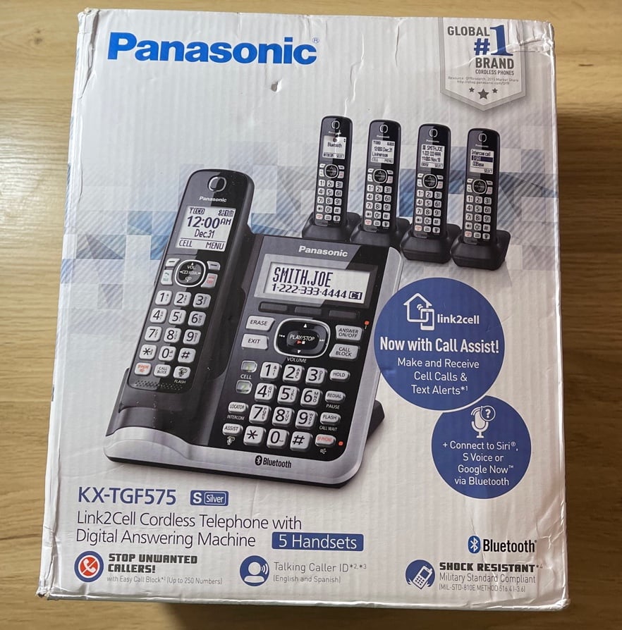 PANASONIC KX- TGF575S LINK2CELL BLUETOOTH 5 CORDLESS HANDSET PHONE