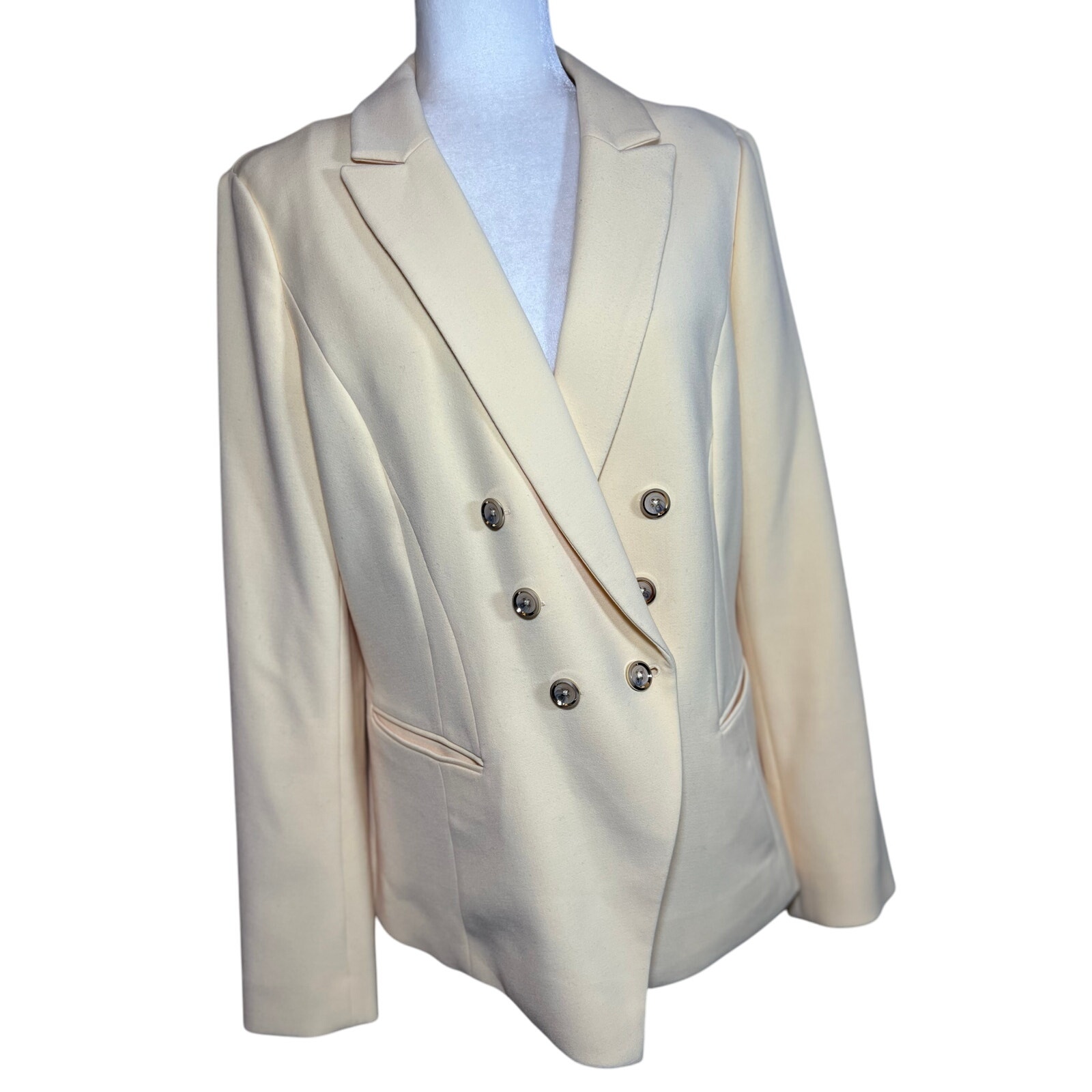 Vintage White House Black Market sz 14 double breast preppy blazer jacket 1065