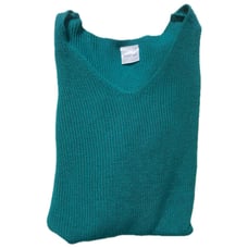 Roomy's Turquoise V-Neck Knit Long Sleeve