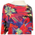 Clara Sun Woo Colorful Slinky Bold Abstract Floral Dolman Sleeve Top Sz M USA