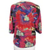 Clara Sun Woo Colorful Slinky Bold Abstract Floral Dolman Sleeve Top Sz M USA