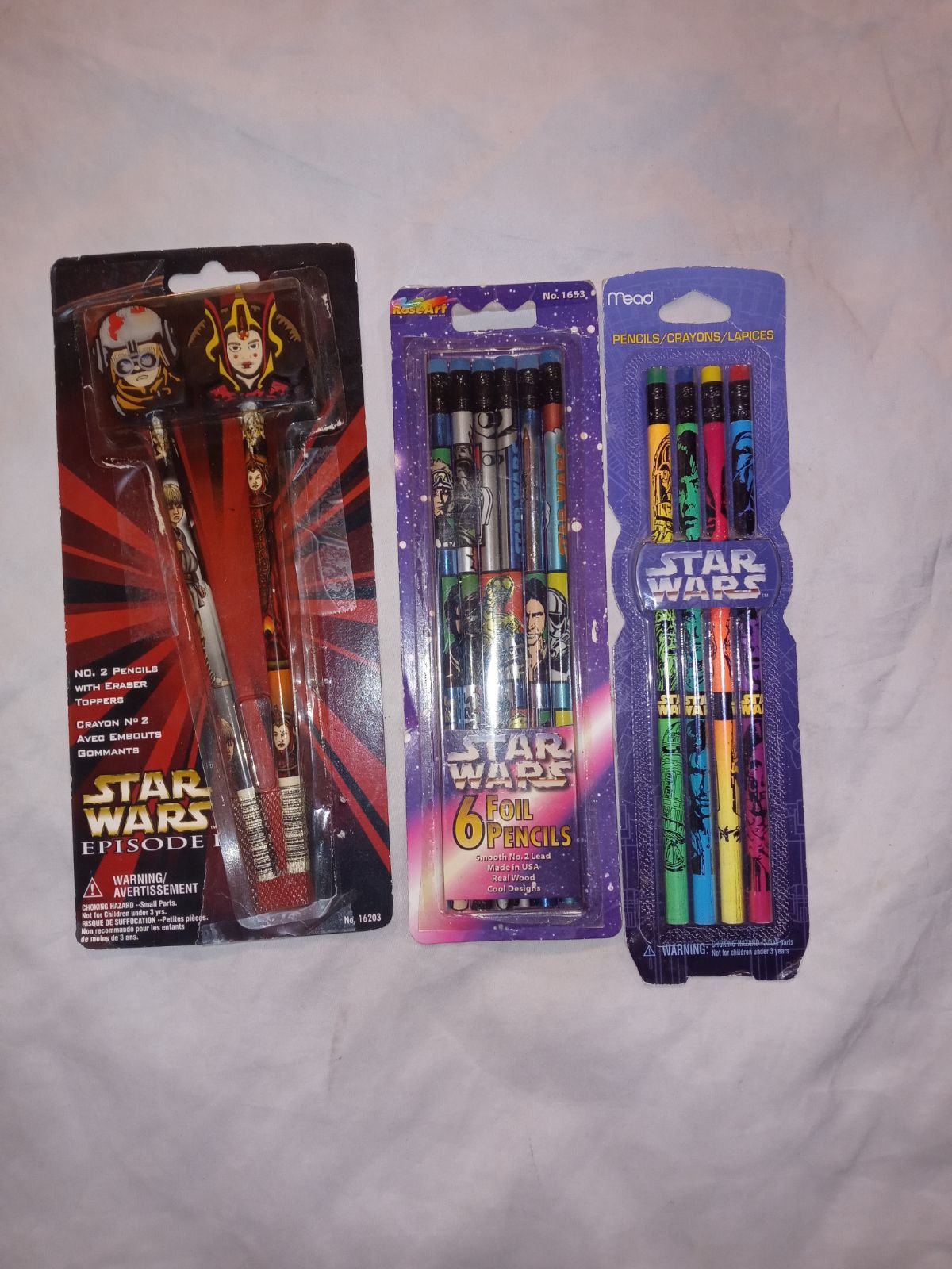 vintage Star Wars pencil lot of 3 packs