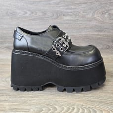 Dolls Kill Current Mood Swear Word Platform Loafers Womens Sz 11 Goth Grunge