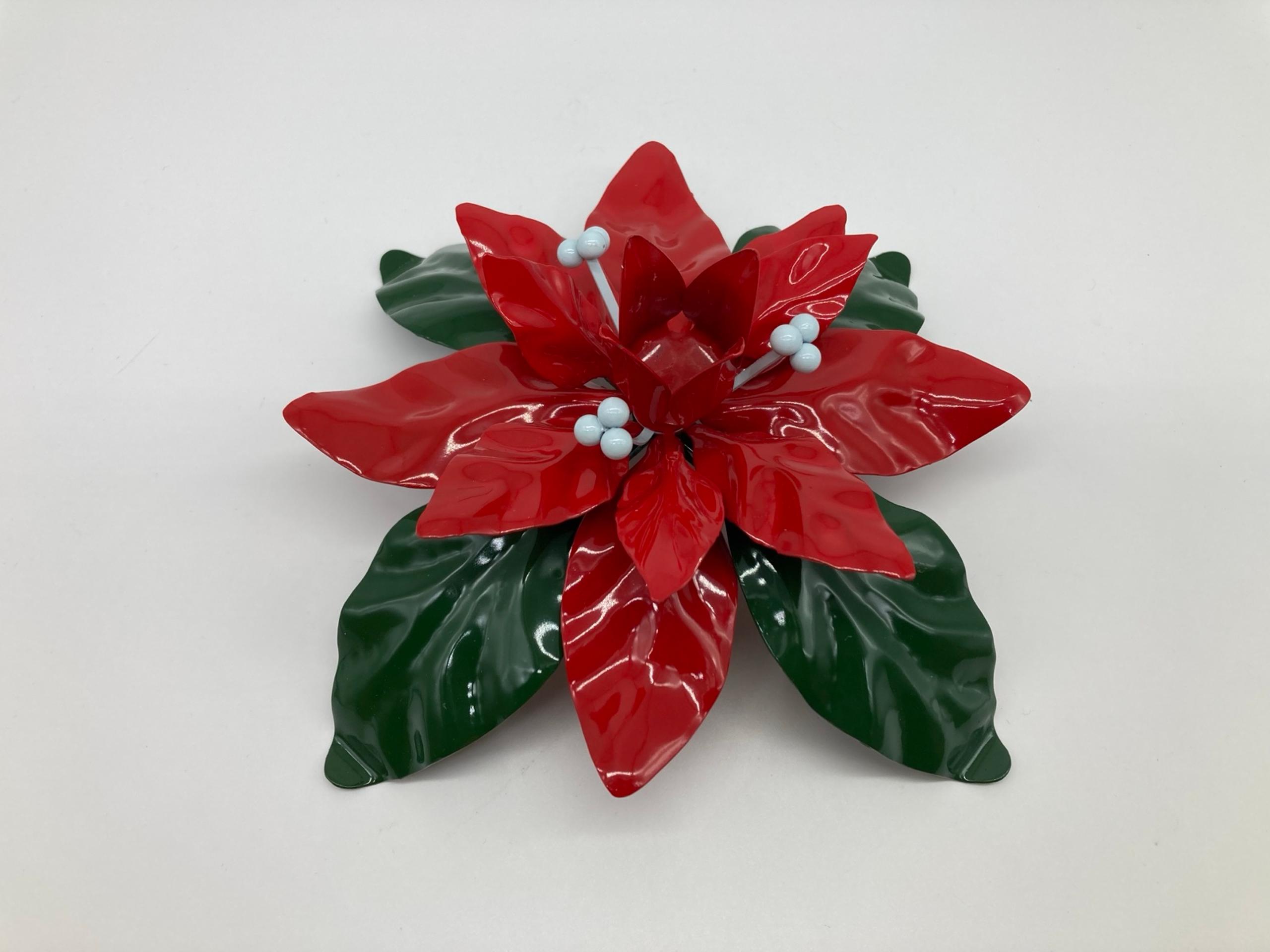 Department 56 Poinsettia Taper Candle Holder Christmas Decor