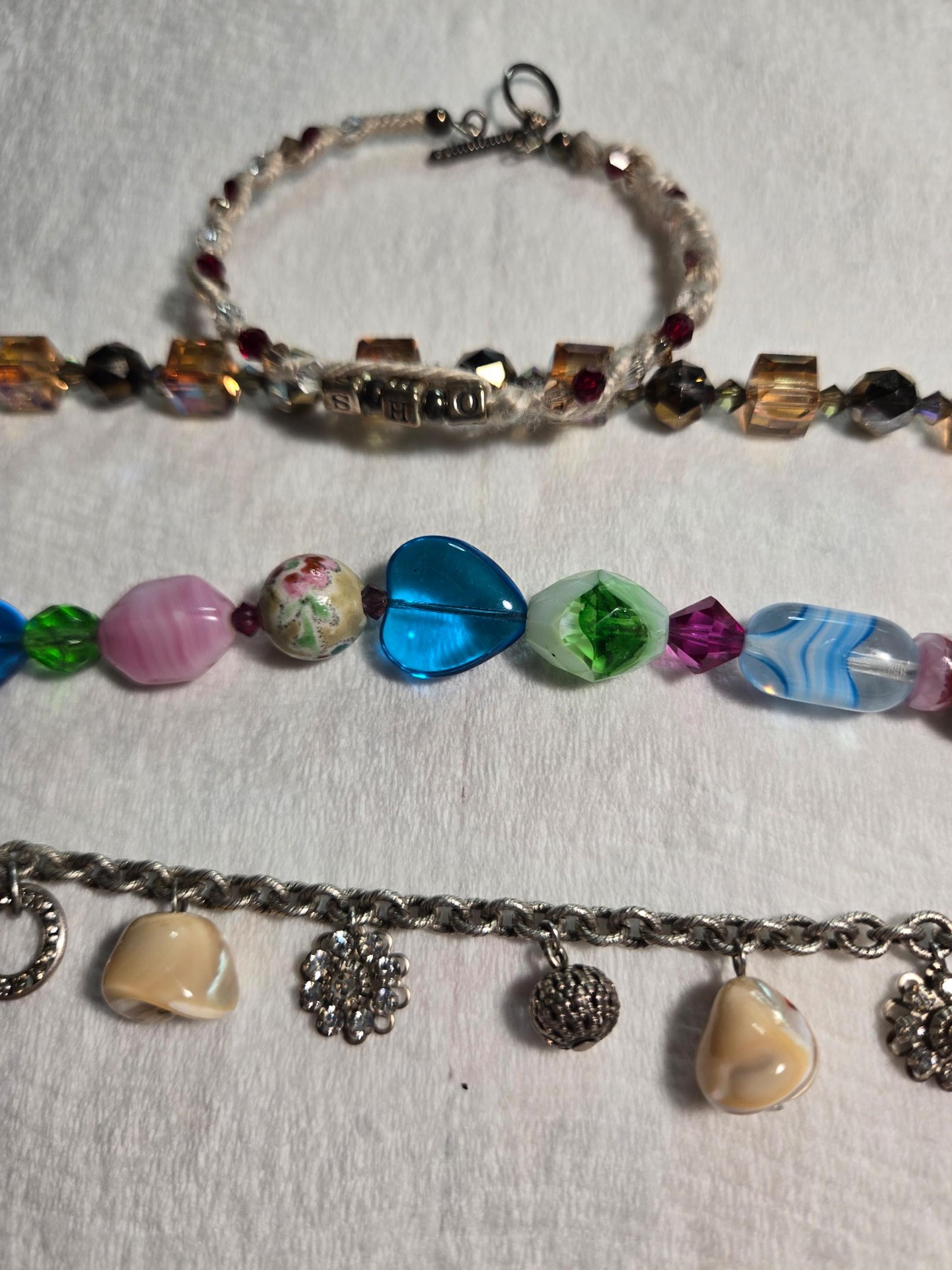 LOT OF 4 COLORFUL COSTUME BRACELETS