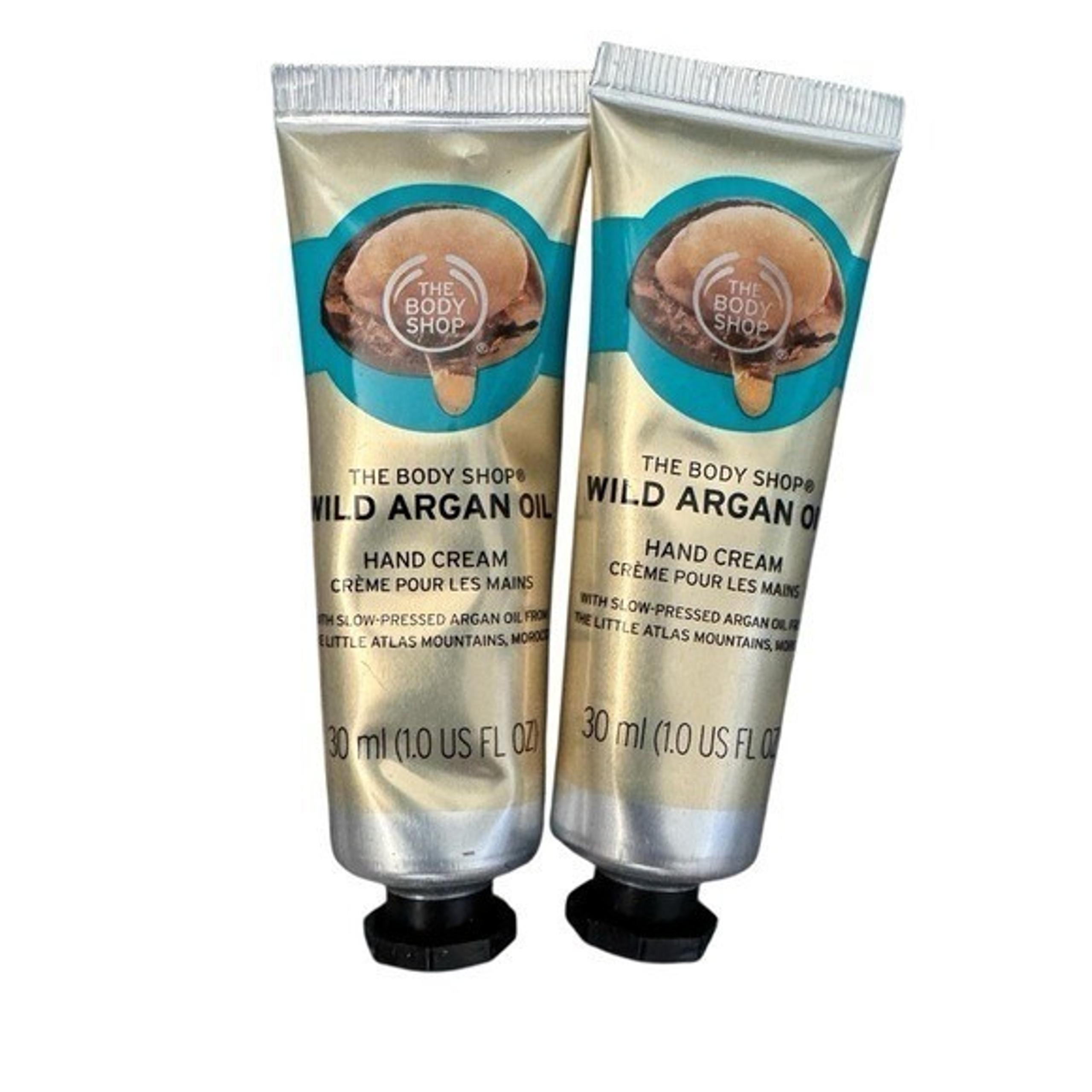 2 x The Body Shop Wild Argan Oil Hand Cream 1 fl oz ~ NEW
