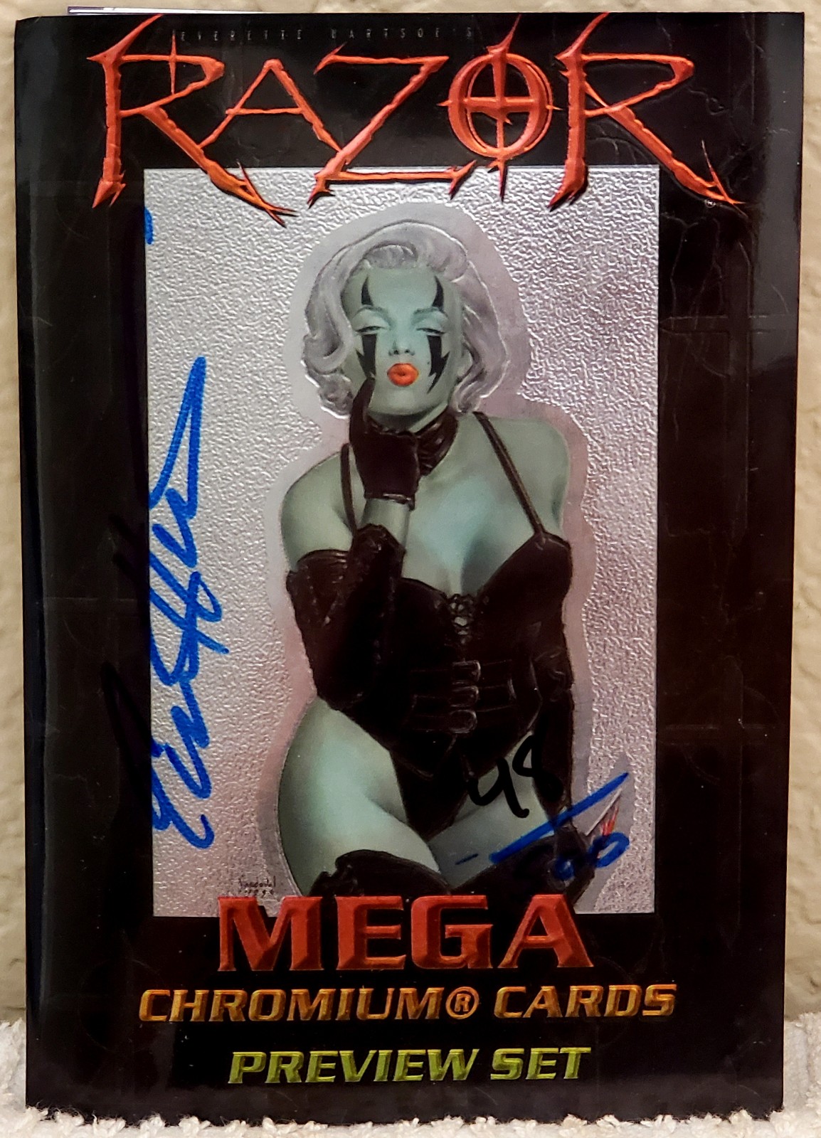 KROME RAZOR MEGA CHROMIUM CARDS PREVIEW SET SIGNED BY EVERETTE HARTSOE /500