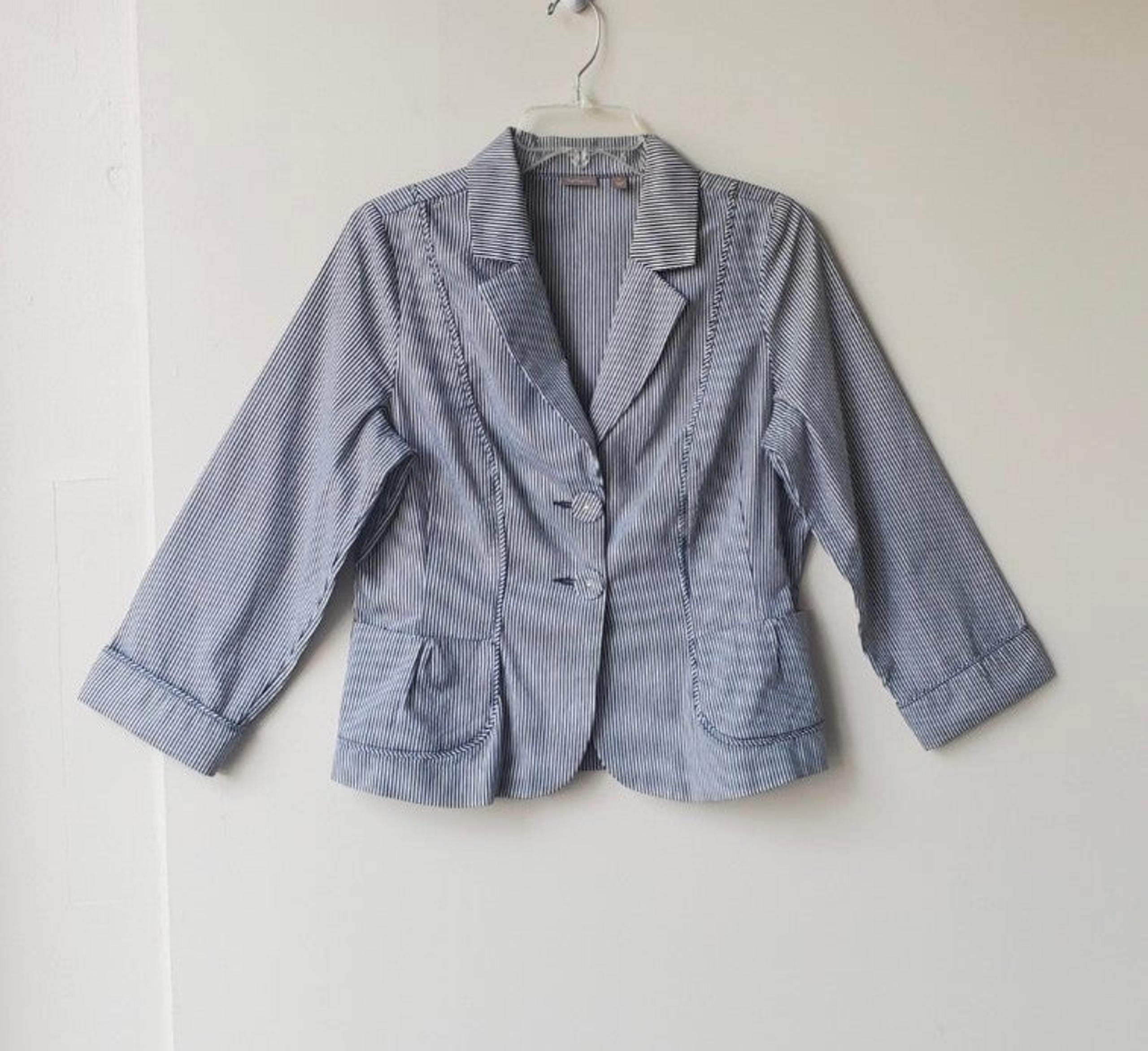 Halogen Stripe Button Blazer