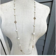 Tory Burch Kira pearl delicate necklace