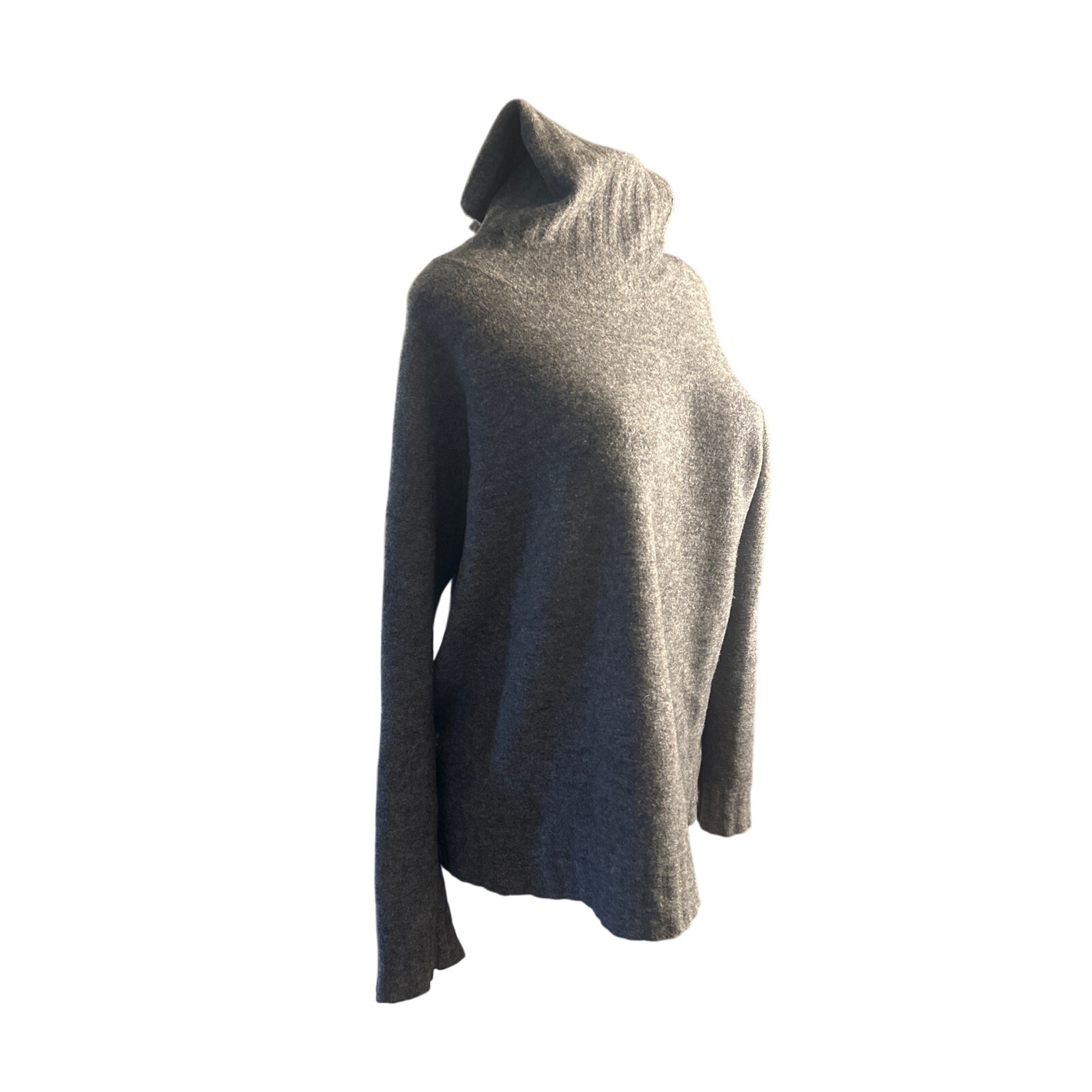 Women L Theory Dreeden Avalon Wool Yak Cowl Turtleneck Sweater Smokey Grey