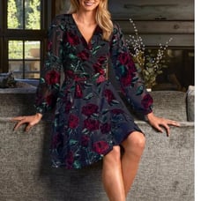 Boston Proper Rose Burnout Wrap Dress sizes M and XS Brand new