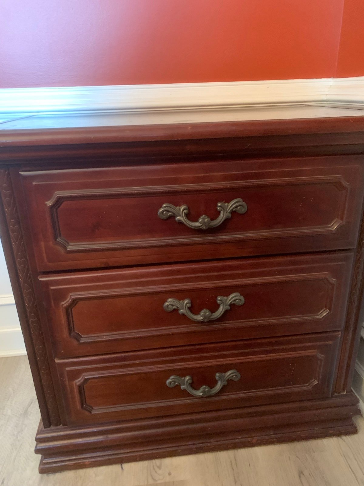 Cherry wood cabinet drawers