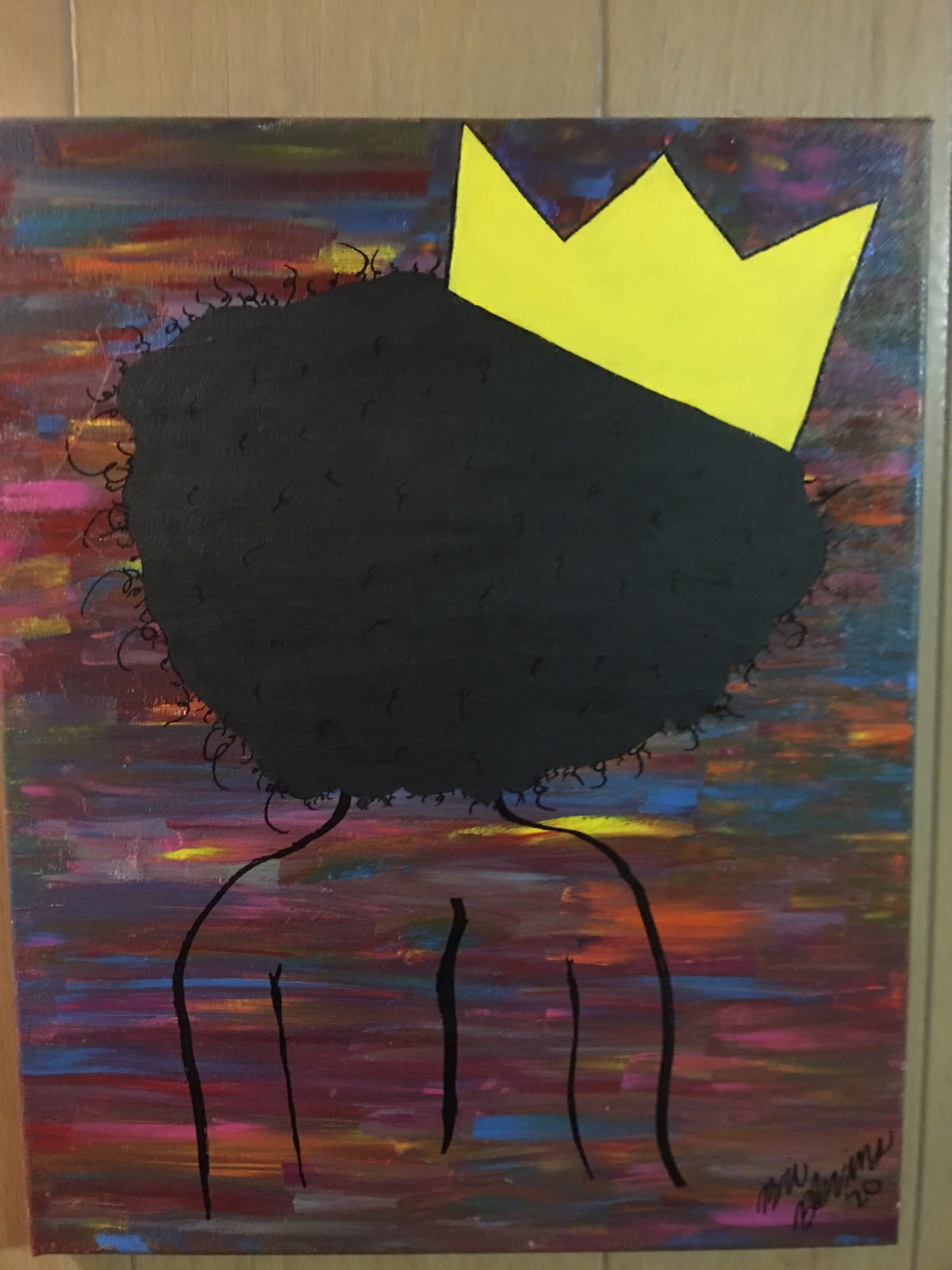 Black Queen painting on canvas