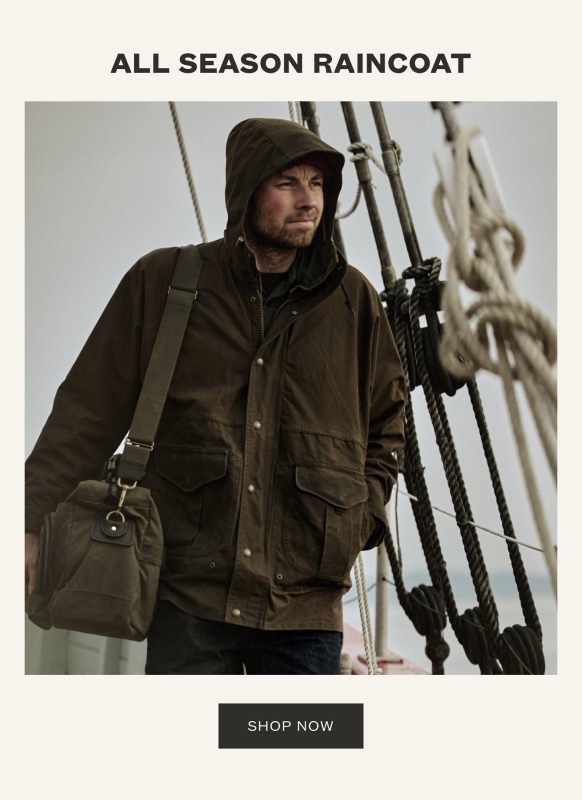 FILSON ALL SEASON WAXED COTTON RAINCOAT MENS XL JACKET HOODED USA MADE org 395