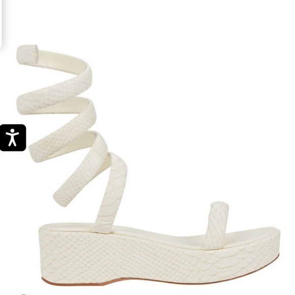 Cult Gaia Gabi Snake Embossed Leather Wrap Sandal