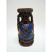 Vintage Awaji? Pottery Asian Cobalt Blue Bamboo Rattan Wrap 7” Vase