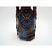 Vintage Awaji? Pottery Asian Cobalt Blue Bamboo Rattan Wrap 7” Vase