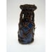 Vintage Awaji? Pottery Asian Cobalt Blue Bamboo Rattan Wrap 7” Vase