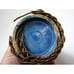 Vintage Awaji? Pottery Asian Cobalt Blue Bamboo Rattan Wrap 7” Vase