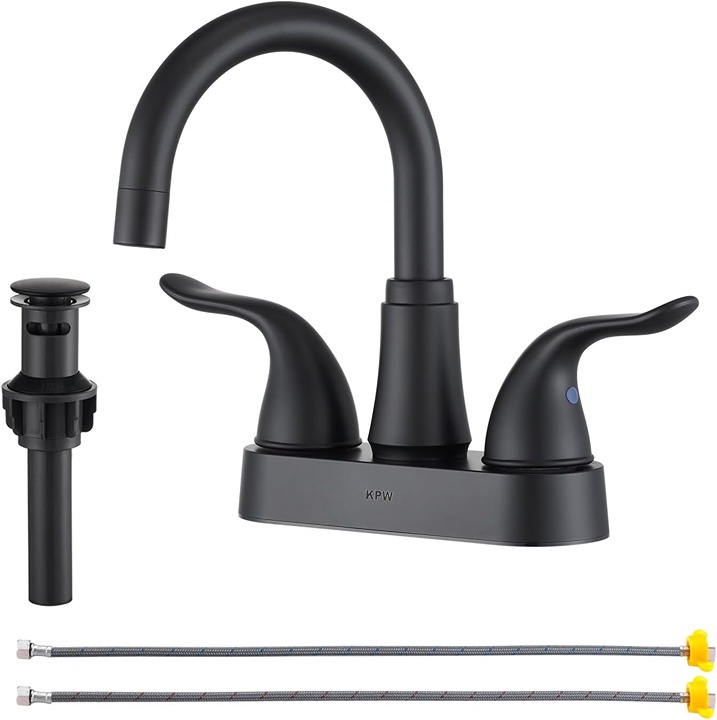 Bathroom Sink Faucet 2 or 3 Hole Matte Black 4 Inch