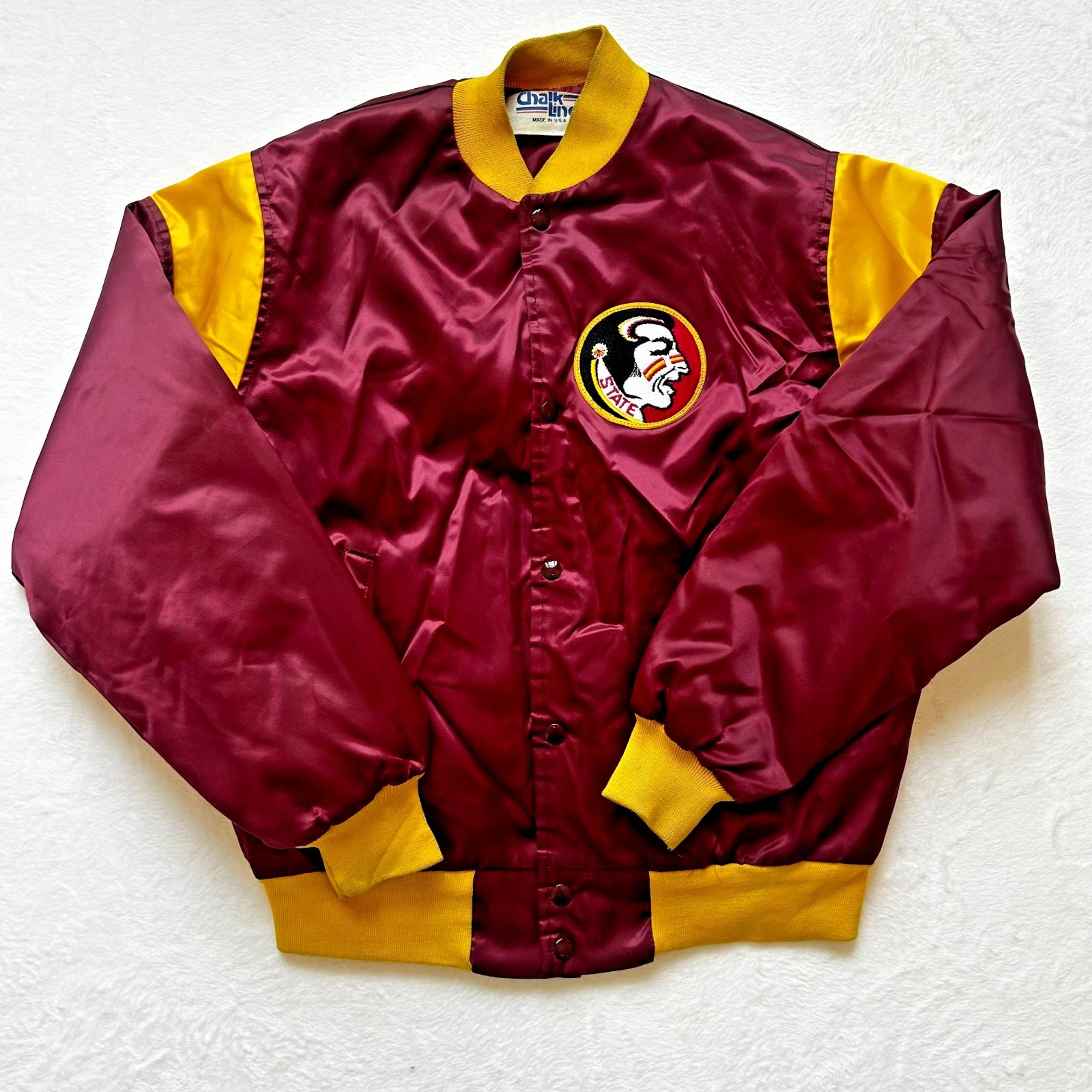 Vintage FSU Florida State Seminoles Chalk Line Jacket Men's L 1990s Satin Bomber