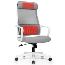 Adjustable Mesh Office Task Chair Heating Lumbar Support Headrest Grey