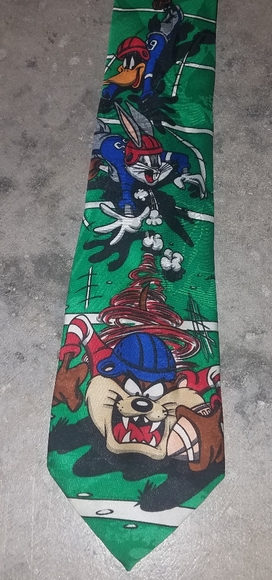 Vintage Looney Toons Mania green tie