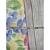 Floral print table cloth, napkins, napkin rings, 2 solid teal placemats