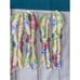 Floral print table cloth, napkins, napkin rings, 2 solid teal placemats