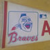 Vintage 60s Atlanta Braves MLB Pennant Flag