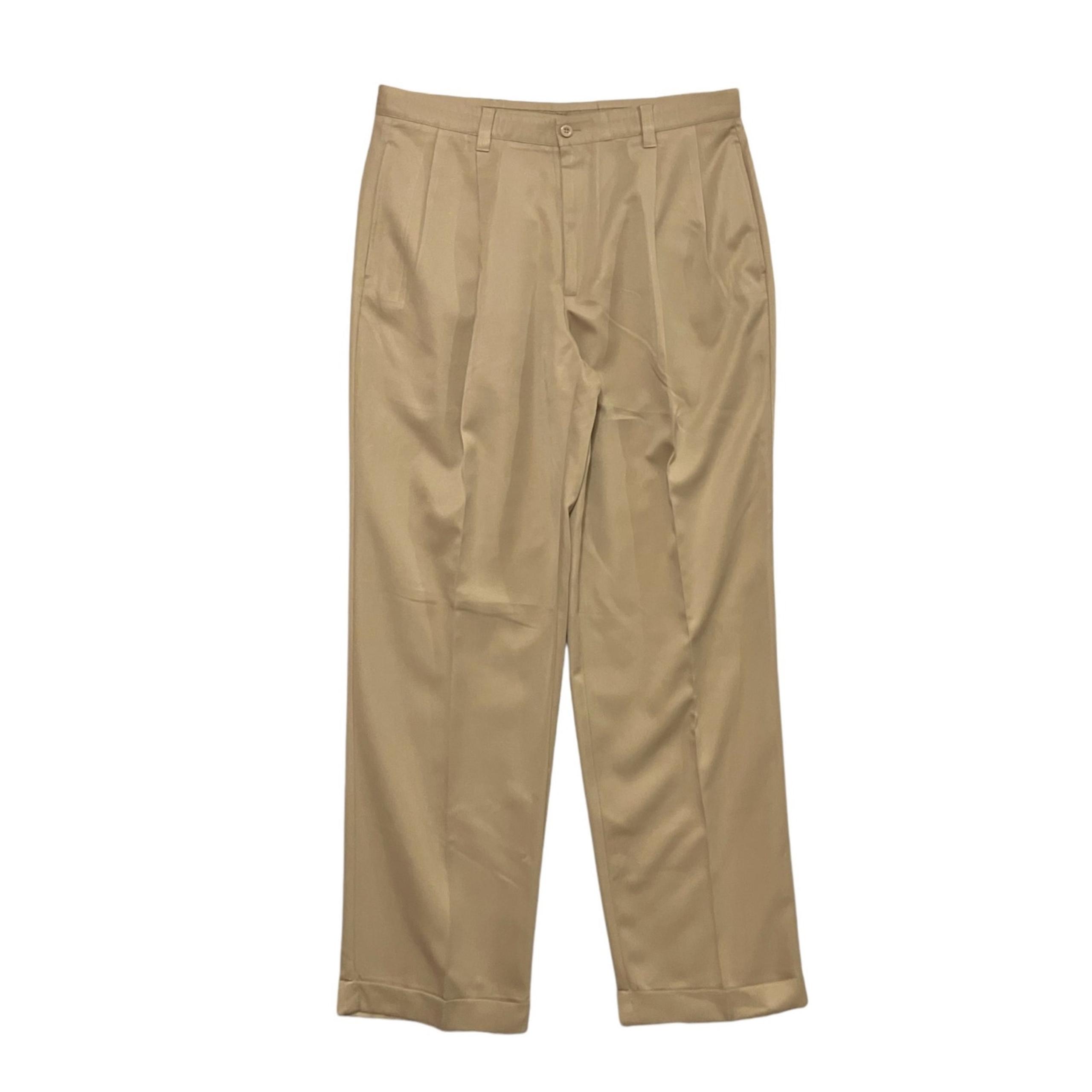 Dockers Tour Men's Beige Pleated Front Golf Cuffed Leg Pants Pockets SZ W36 L32