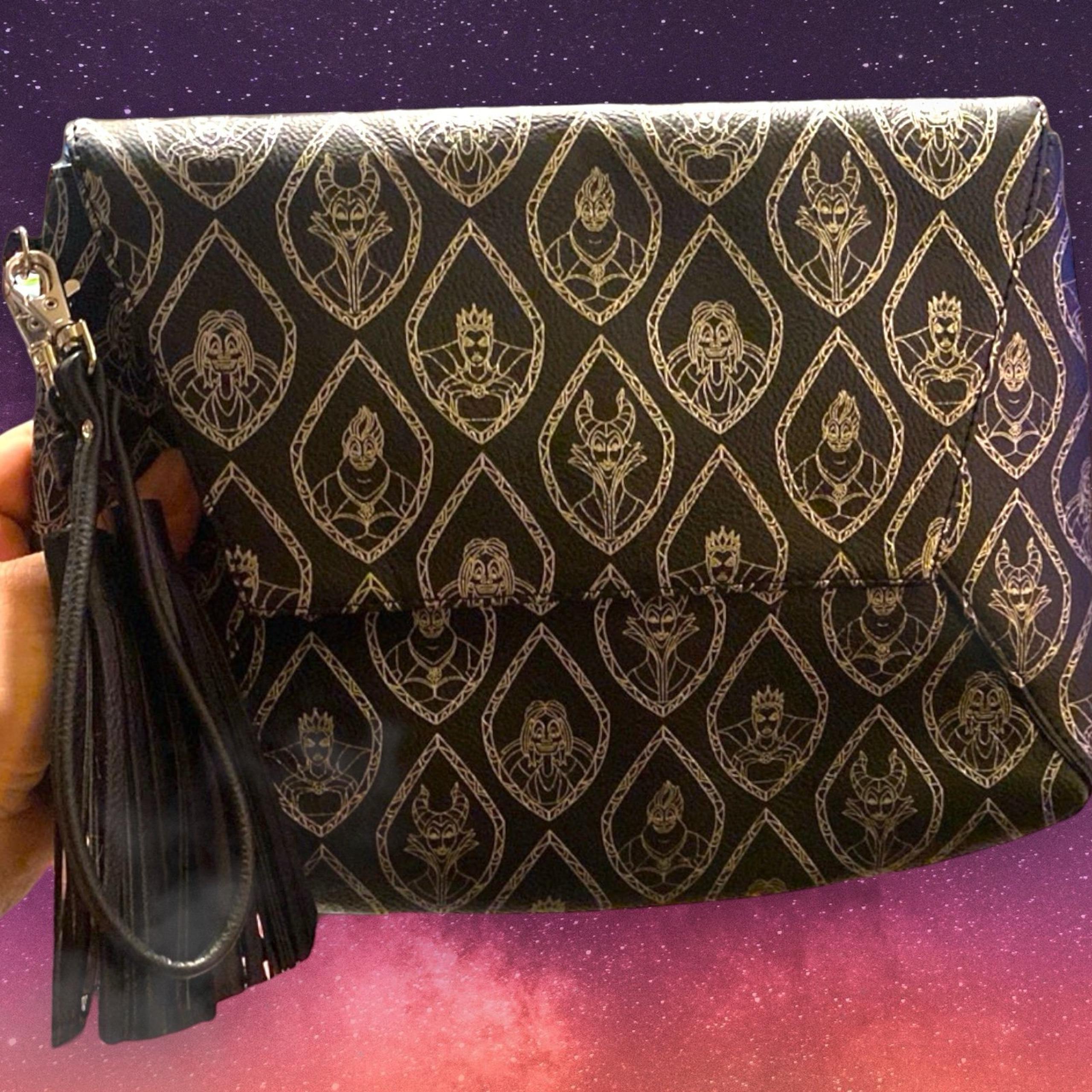 Disney Villians Tassle Black & Silver Clutch Handbag