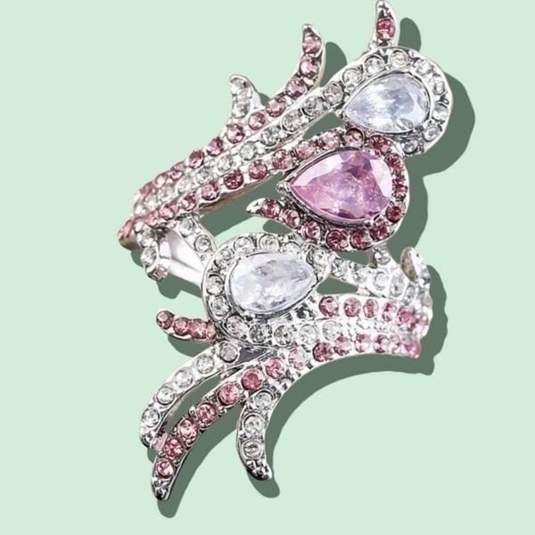 18KT WHITE GOLD VINTAGE PINK SAPPHIRE FASHION RING 10