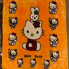 Vintage 2003 Sanrio Hello Kitty Plush Blanket 38” X 44” RARE