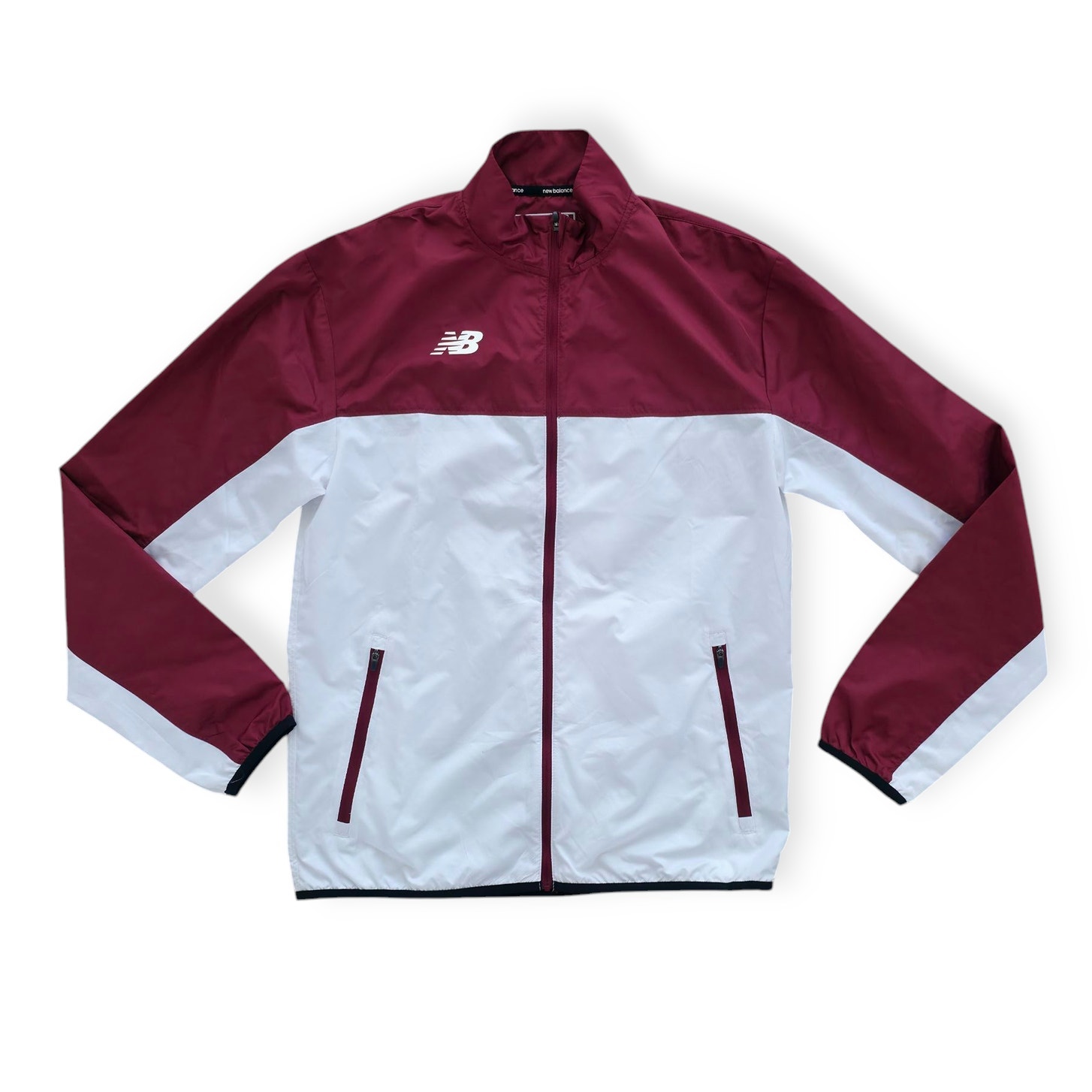 New Balance Warm Up Jacket Athletic Windbreaker Full Zip Jacket Men Sz Small