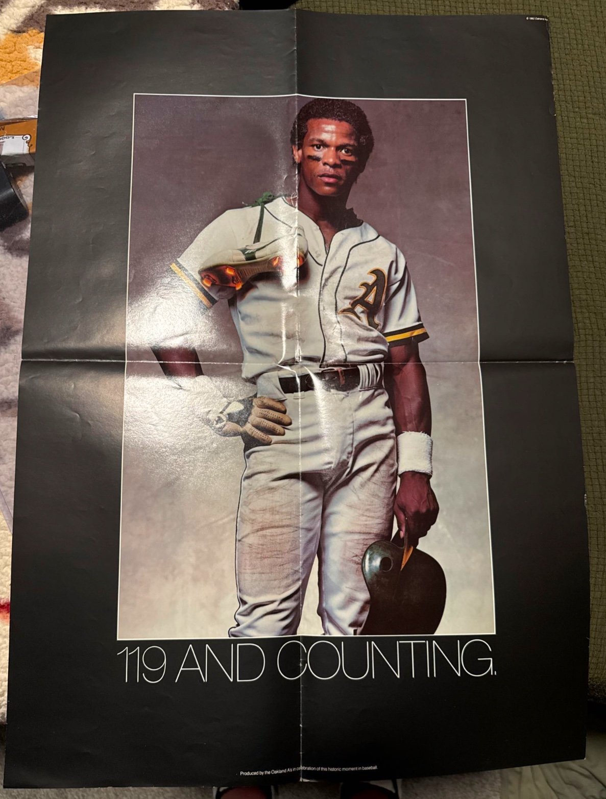 OAKLAND A'S RICKEY HENDERSON 119 AND COUNTING POSTER 17x24