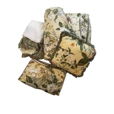 Waverly WILLIAMSBURG MAGNOLIA Reversible KING Comforter 2 Shams, stripped bedski