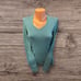 PERUVIAN CONNECTION 100% Pima Cotton Women's Long Sleeve Blue V Neck Sweater S